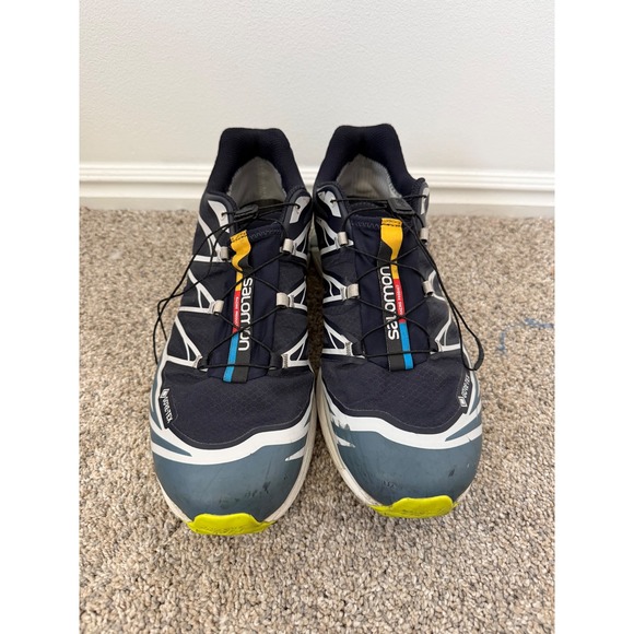 Salomon XT-6 GORE-TEX Sneakers – Night Sky / Acid Lime – Men's 13 - Picture 2 of 9
